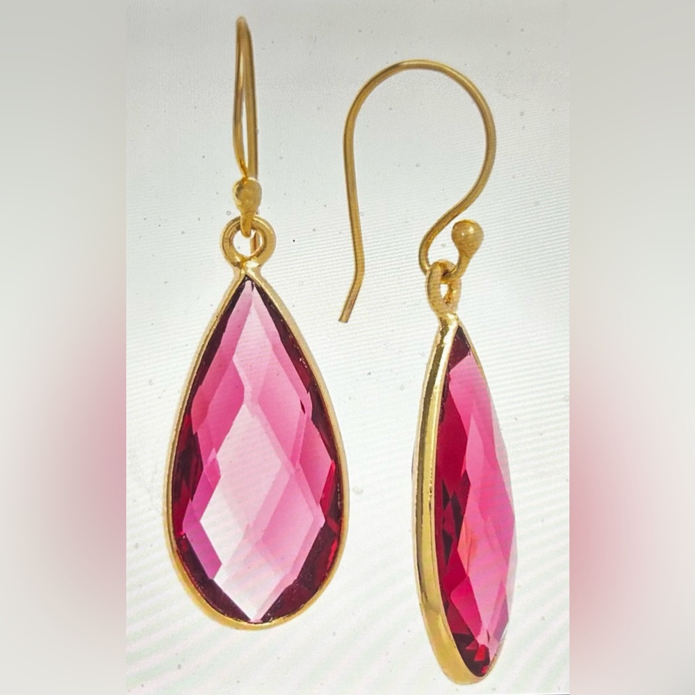 Single Gemstone Drop Earrings by Saachi